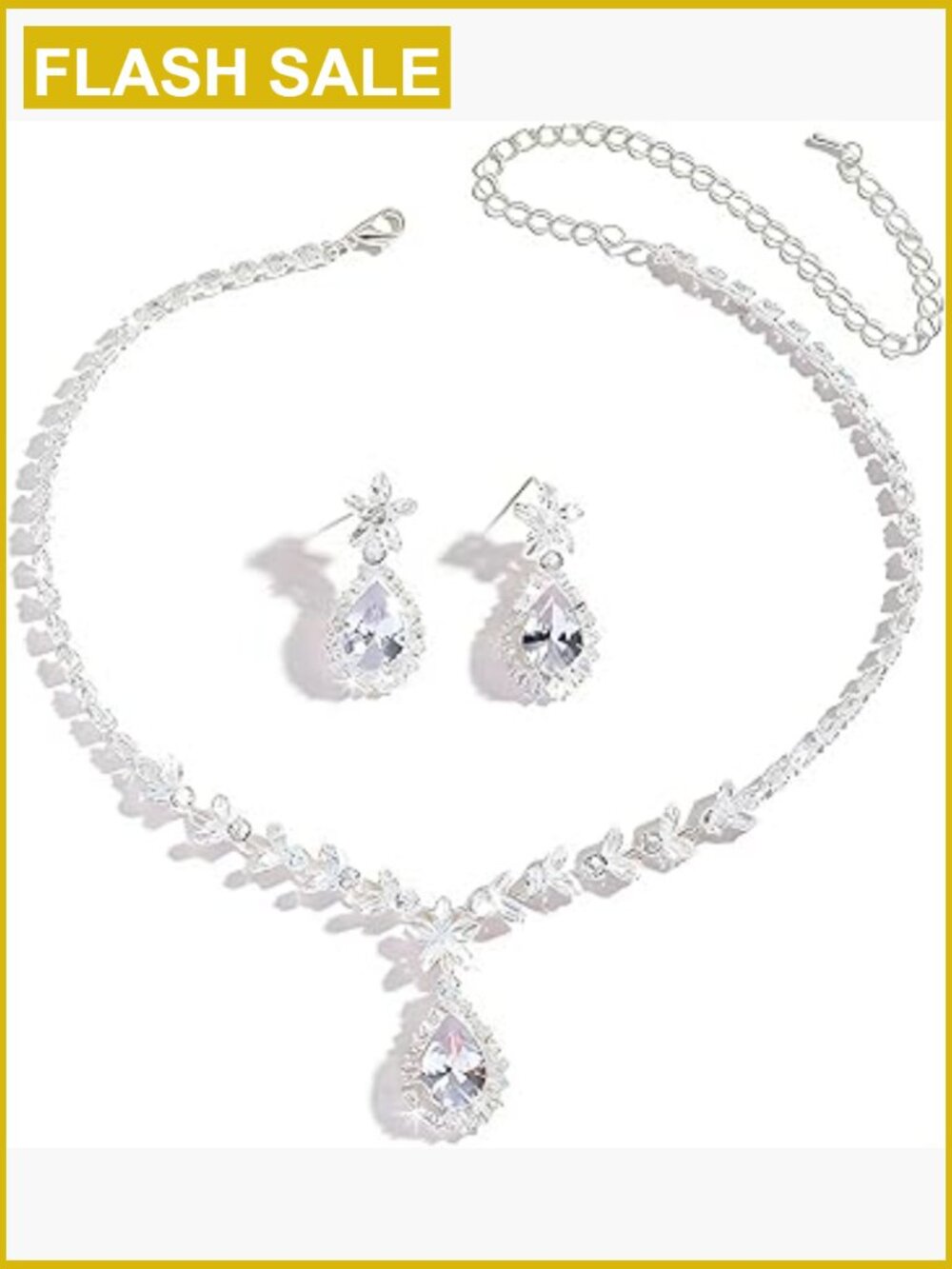 Crystal Statement Necklace and Earrings Set – Sparkling Rhinestone Choker with